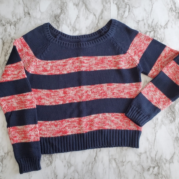 American Eagle Red & Blue Stripe Sweater size L - Picture 2 of 6